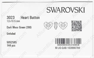 SWAROVSKI 3023 12X10.5MM DARK MOSS GREEN factory pack