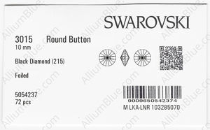 SWAROVSKI 3015 10MM BLACK DIAMOND F factory pack
