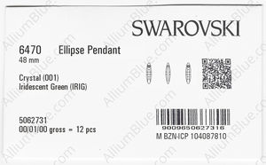 SWAROVSKI 6470 48MM CRYSTAL IRIDESGR factory pack