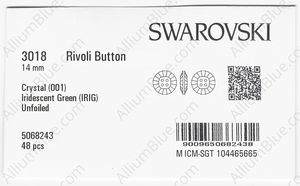 SWAROVSKI 3018 14MM CRYSTAL IRIDESGR factory pack