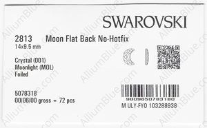 SWAROVSKI 2813 14X9.5MM CRYSTAL MOONLIGHT F factory pack