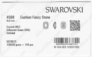 SWAROVSKI 4568 8X6MM CRYSTAL IRIDESGR factory pack