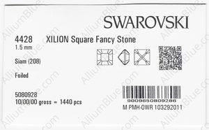 SWAROVSKI 4428 1.5MM SIAM F factory pack