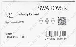SWAROVSKI 5747 12X6MM LIGHT TURQUOISE factory pack
