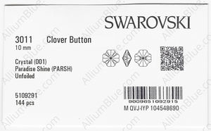 SWAROVSKI 3011 10MM CRYSTAL PARADSH factory pack