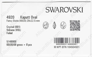 SWAROVSKI 4920 29X22.5MM CRYSTAL VOLC F T1157 factory pack