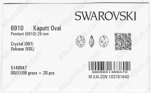SWAROVSKI 6910 26MM CRYSTAL VOLC P T1162 factory pack