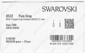 SWAROVSKI 6532 21MM SIAM GOLD factory pack