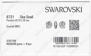SWAROVSKI 6731 28MM CRYSTAL factory pack