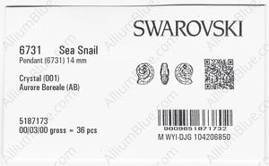 SWAROVSKI 6731 14MM CRYSTAL AB factory pack