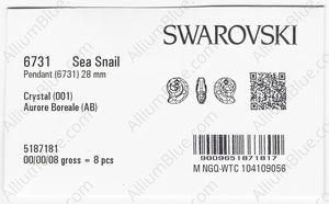 SWAROVSKI 6731 28MM CRYSTAL AB factory pack