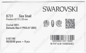 SWAROVSKI 6731 28MM CRYSTAL BERMBL'V' P factory pack