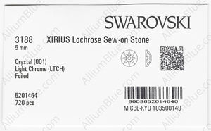 SWAROVSKI 3188 5MM CRYSTAL LTCHROME F factory pack
