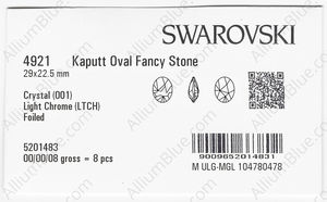 SWAROVSKI 4921 29X22.5MM CRYSTAL LTCHROME F factory pack