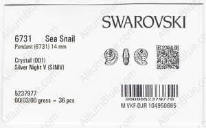 SWAROVSKI 6731 14MM CRYSTAL SILVNIGHTV factory pack