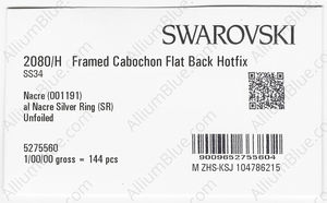 SWAROVSKI 2080/H SS 34 CRYSTAL NACRE HF SR factory pack
