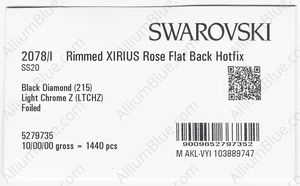 SWAROVSKI 2078/I SS 20 BLACK DIAMOND LTCHROMEZ A HF factory pack