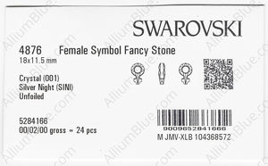SWAROVSKI 4876 18X11.5MM CRYSTAL SILVNIGHT factory pack