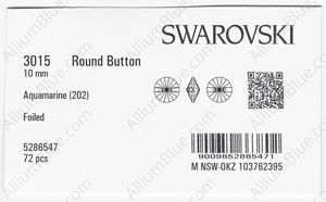 SWAROVSKI 3015 10MM AQUAMARINE F factory pack