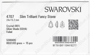SWAROVSKI 4707 24X15.2MM CRYSTAL SILVSHADE F factory pack