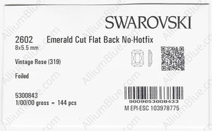 SWAROVSKI 2602 8X5.5MM VINTAGE ROSE F factory pack