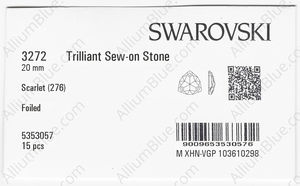SWAROVSKI 3272 20MM SCARLET F factory pack