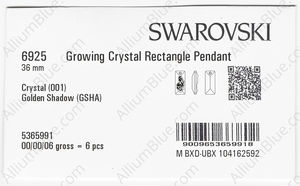 SWAROVSKI 6925 36MM CRYSTAL GOL.SHADOW factory pack
