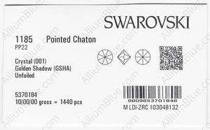SWAROVSKI 1185 PP 22 CRYSTAL GOL.SHADOW factory pack