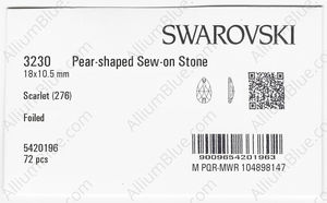 SWAROVSKI 3230 18X10.5MM SCARLET F factory pack