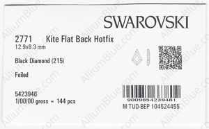 SWAROVSKI 2771 12.9X8.3MM BLACK DIAMOND M HF factory pack