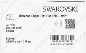SWAROVSKI 2773 5X3MM JET HEMAT factory pack