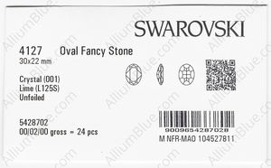 SWAROVSKI 4127 30X22MM CRYSTAL LIME_S factory pack