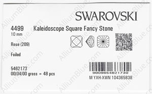 SWAROVSKI 4499 10MM ROSE F factory pack