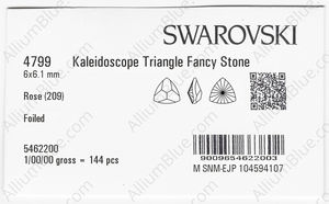 SWAROVSKI 4799 6X6.1MM ROSE F factory pack