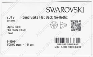 SWAROVSKI 2019 4X4MM CRYSTAL BL.SHADE F factory pack