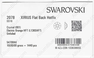 SWAROVSKI 2078 SS 16 CRYSTAL ELCORANG_S HFT factory pack