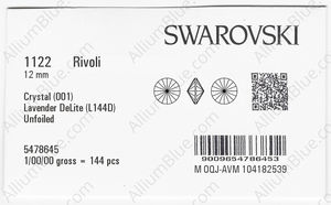 SWAROVSKI 1122 12MM CRYSTAL LAVENDER_D factory pack