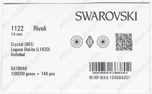 SWAROVSKI 1122 14MM CRYSTAL LAGUNA_D factory pack