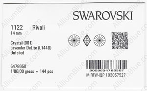 SWAROVSKI 1122 14MM CRYSTAL LAVENDER_D factory pack