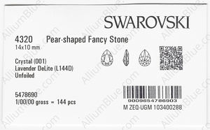 SWAROVSKI 4320 14X10MM CRYSTAL LAVENDER_D factory pack