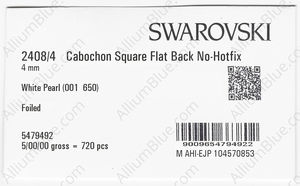 SWAROVSKI 2408/4 4MM CRYSTAL WHITE F factory pack