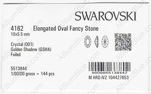 SWAROVSKI 4162 10X5.5MM CRYSTAL GOL.SHADOW F factory pack