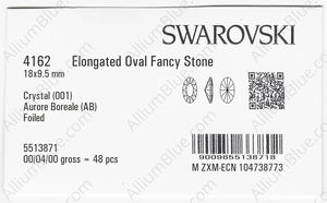 SWAROVSKI 4162 18X9.5MM CRYSTAL AB F factory pack