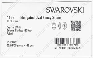 SWAROVSKI 4162 18X9.5MM CRYSTAL GOL.SHADOW F factory pack