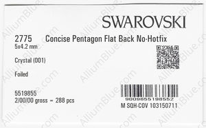 SWAROVSKI 2775 5X4.2MM CRYSTAL F factory pack
