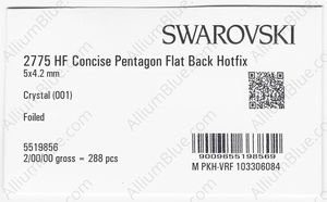 SWAROVSKI 2775 5X4.2MM CRYSTAL M HF factory pack