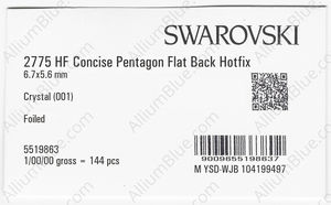 SWAROVSKI 2775 6.7X5.6MM CRYSTAL M HF factory pack