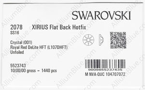 SWAROVSKI 2078 SS 16 CRYSTAL ROYRED_D HFT factory pack