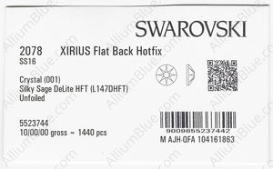SWAROVSKI 2078 SS 16 CRYSTAL SILSAGE_D HFT factory pack