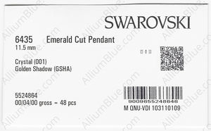 SWAROVSKI 6435 11.5MM CRYSTAL GOL.SHADOW factory pack